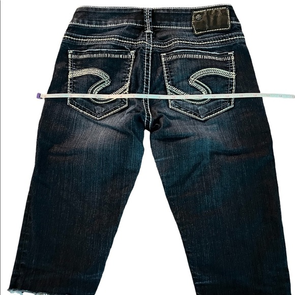 SILVER WOMENS CUTOFF JEAN SHORTS SIZE 25 - Picture 9 of 11